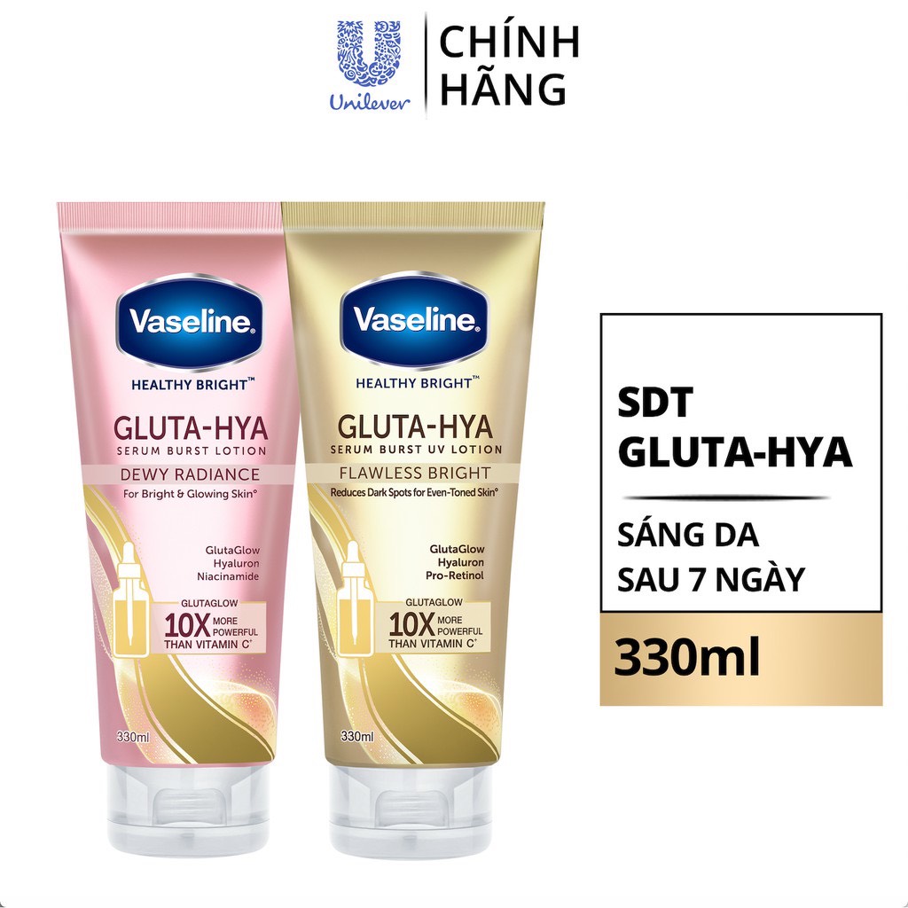 Sữa Dưỡng Thể Vaseline Healthy Bright Gluta HYA Serum 10X 300ml