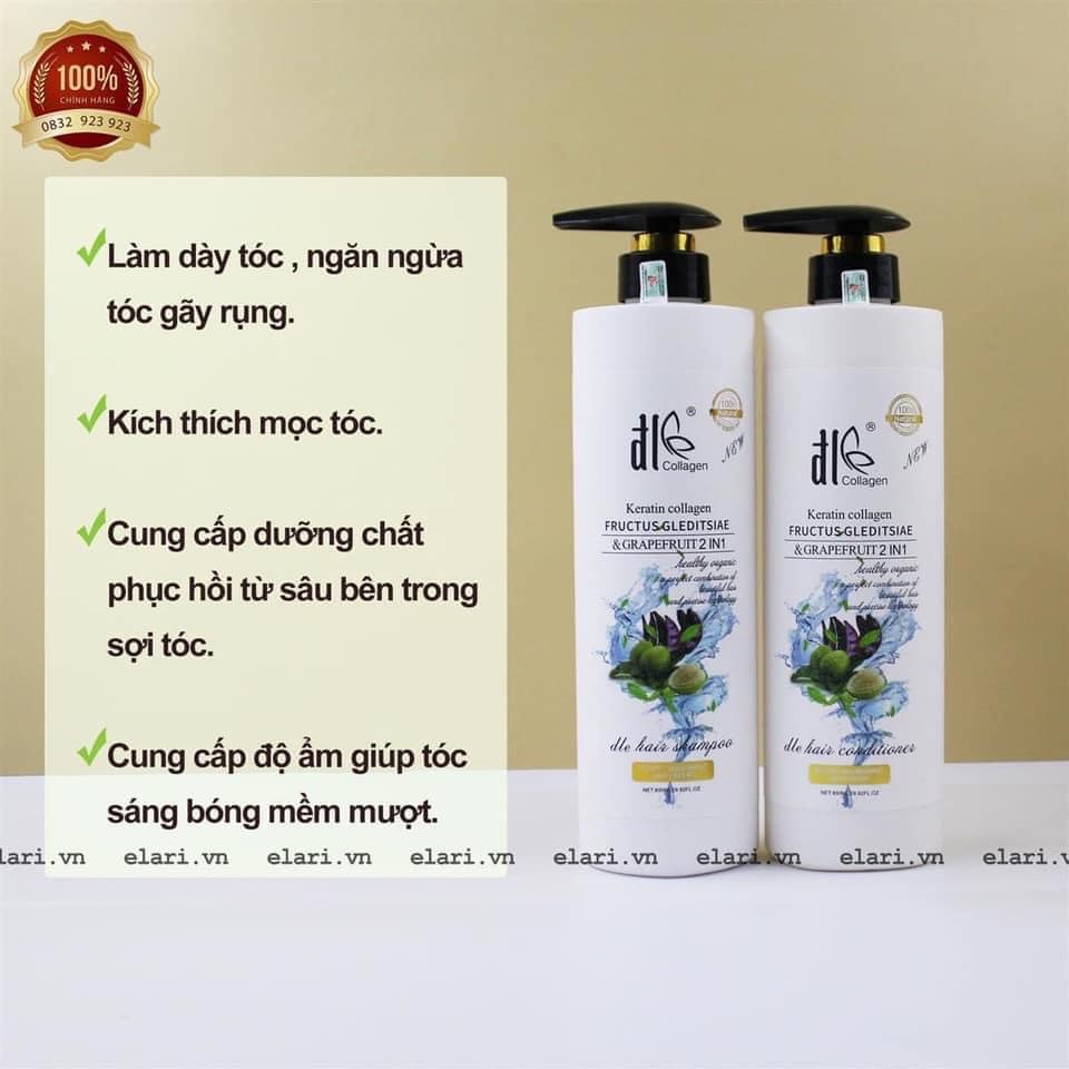 (chính hãng công ty) Dầu gội Dầu xả Bưởi Bồ Kết DL Grapefruit Keratin Collagen 850ml