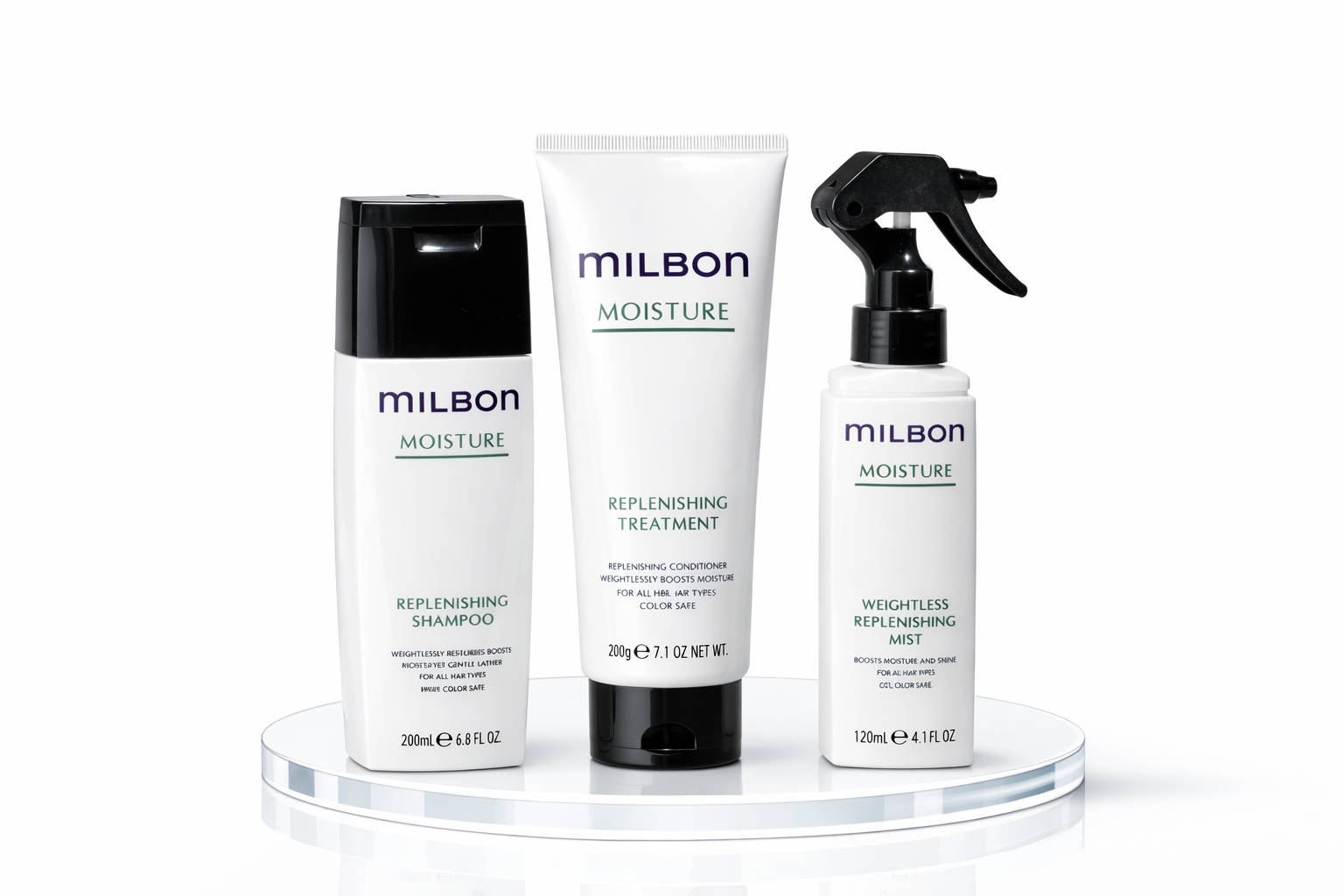 Gội xả Milbon Replenishing Moisture dưỡng ẩm, phục hồi tóc khô uốn duỗi 200ml- 500ml