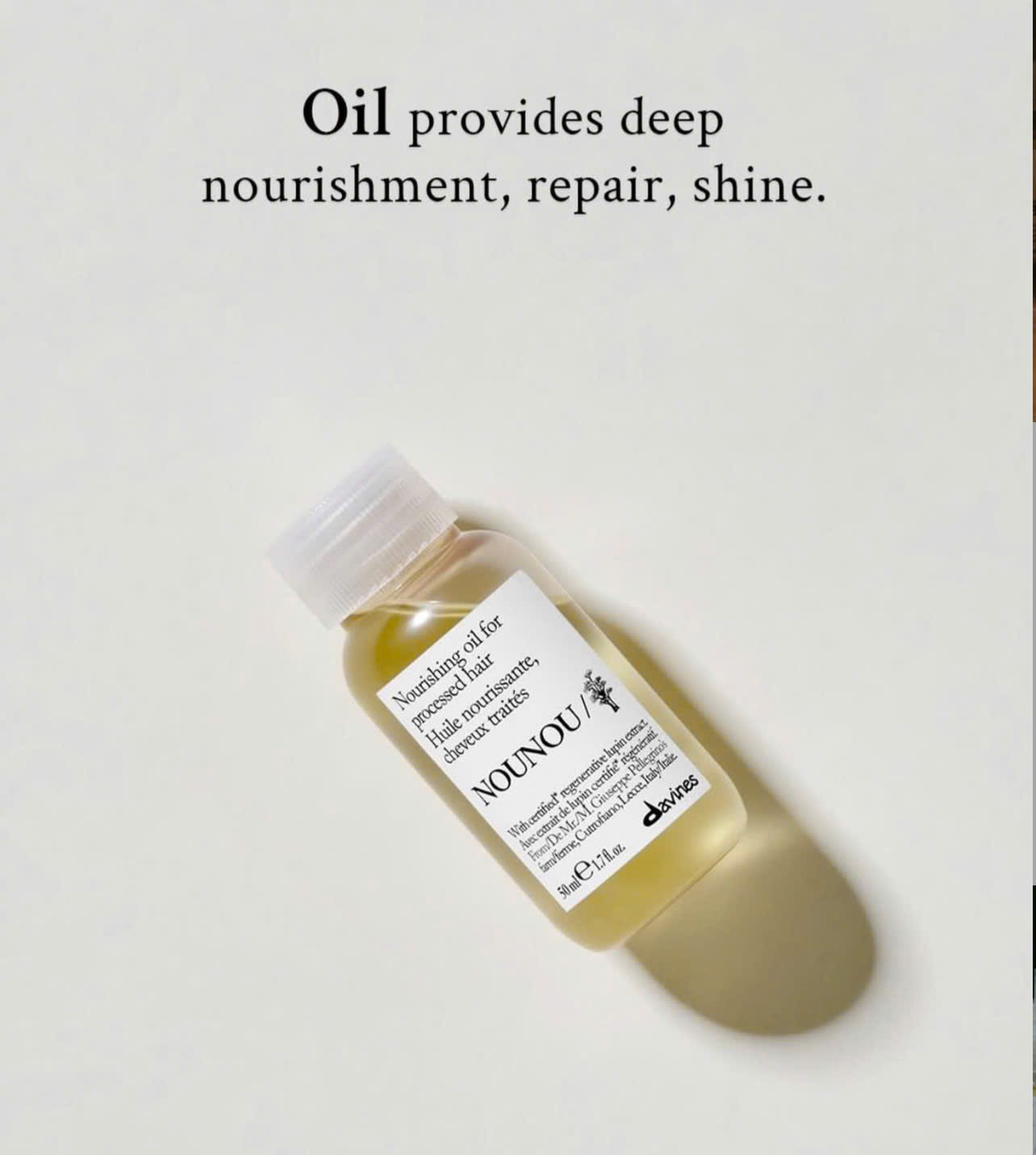 Tinh dầu dưỡng tóc phục hồi hư tổn DAVINES Nounou Oil 50ML