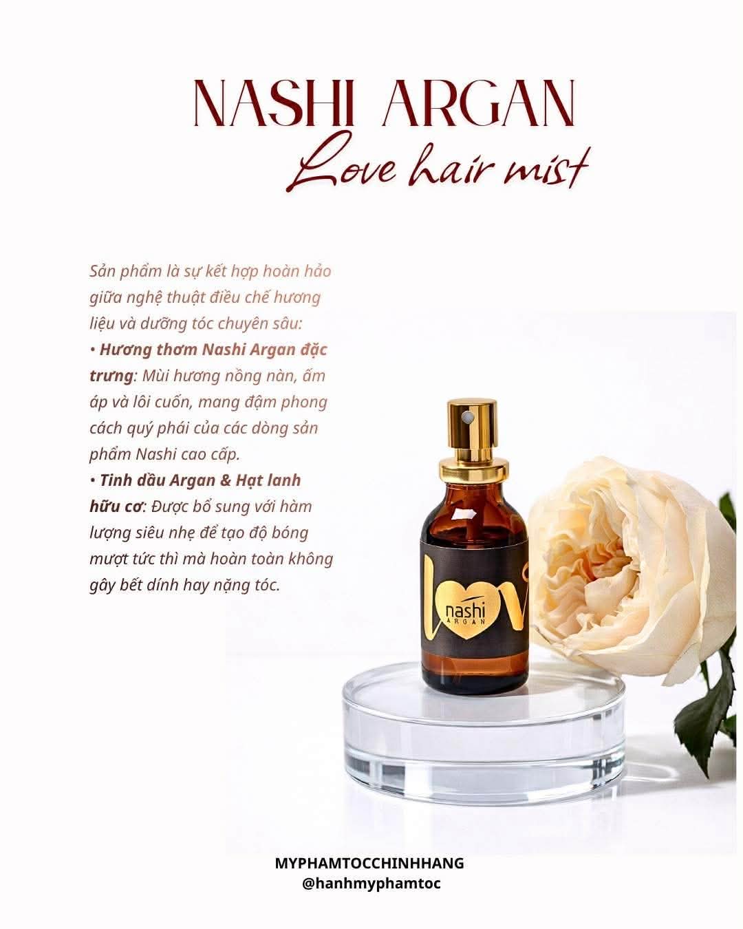 Xịt thơm tóc Nashi Argan Love - Nashi Argan Love Hair Mist 20ml