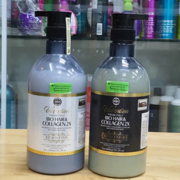 Cặp dầu gội xả Valention Bio Hair & Collagen 2X 500ml 800ml