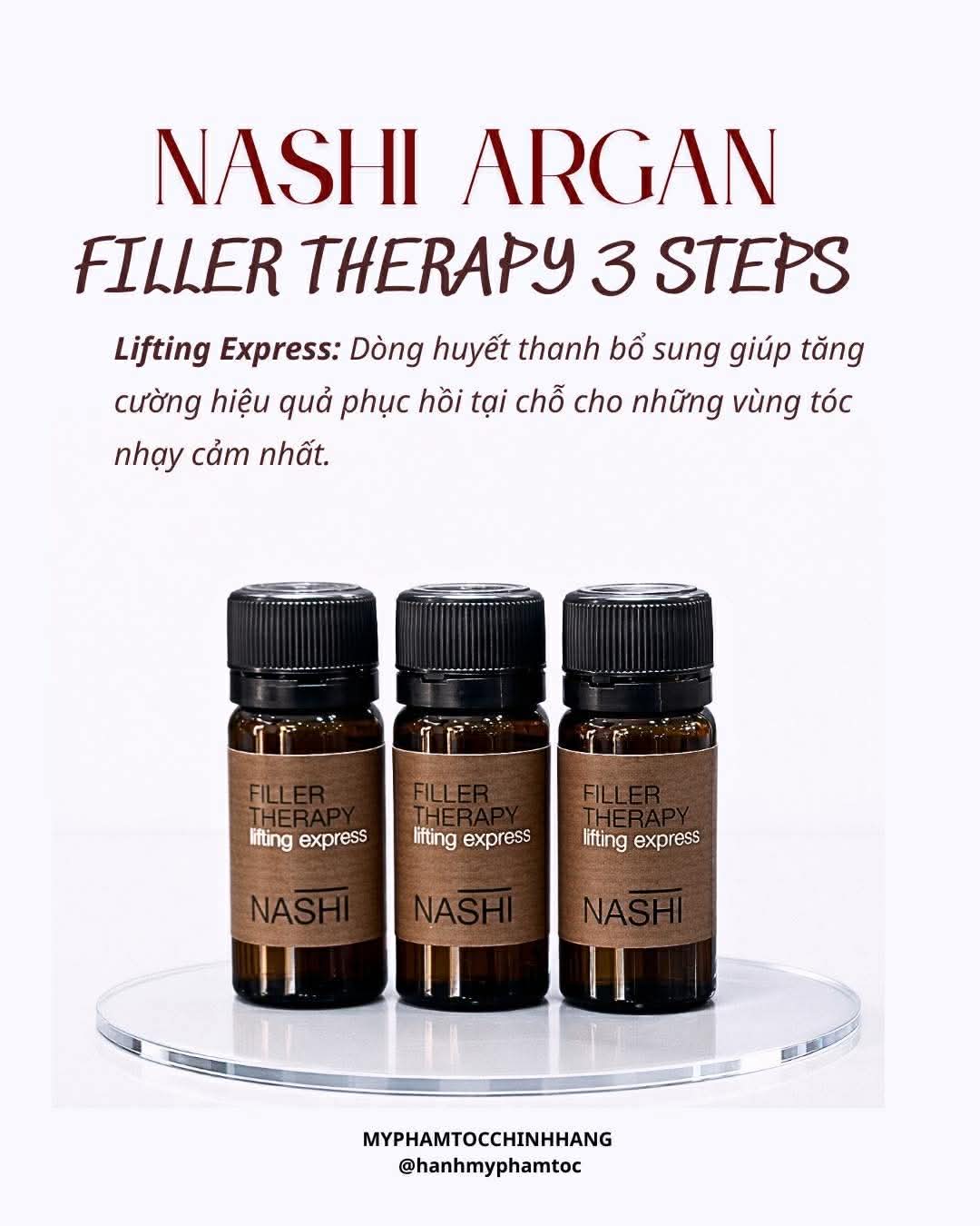 Bộ phục hồi cấu trúc tóc Nashi Filler Therapy 3 bước chuyên sâu Nashi Filler Therapy Step 1 – 2 – 3