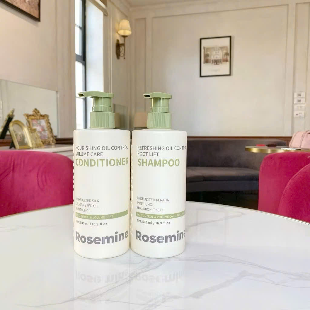 ROSEMINE PROFESSIONAL Gội xả giảm rụng, kiểm soát dầu tạo độ phồng và phục hồi tóc hư tổn 500 ml
