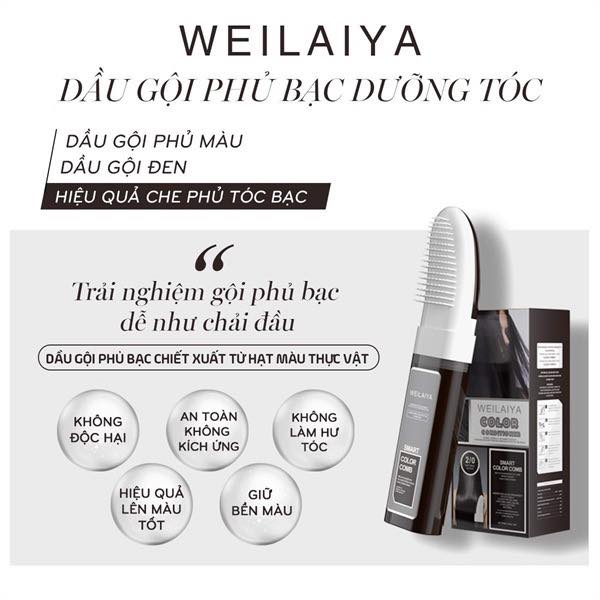 Dầu Gội Phủ Bạc Dưỡng Tóc Weilaiya Magic Color Comb (Weilaiya Magic Color Comb Hair Dye Shampoo) 100ml