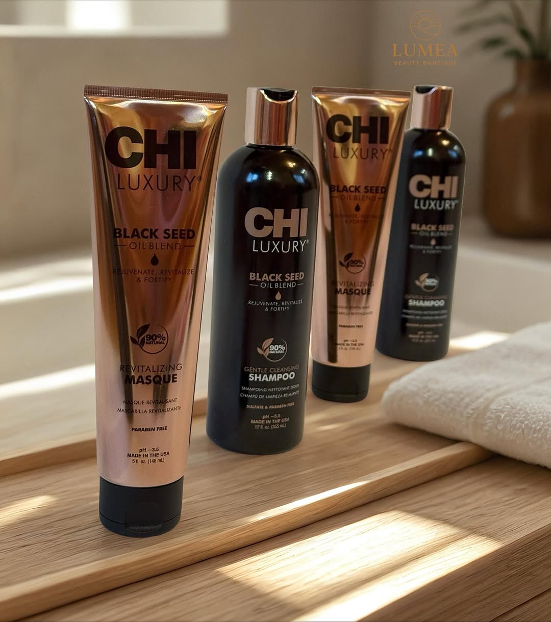 Dầu gội xả CHI Luxury Black Seed Oil(CHI Luxury Black Seed Oil Gentle Cleansing Shampoo & Moisture Replenish Conditioner) 355ml 739ml