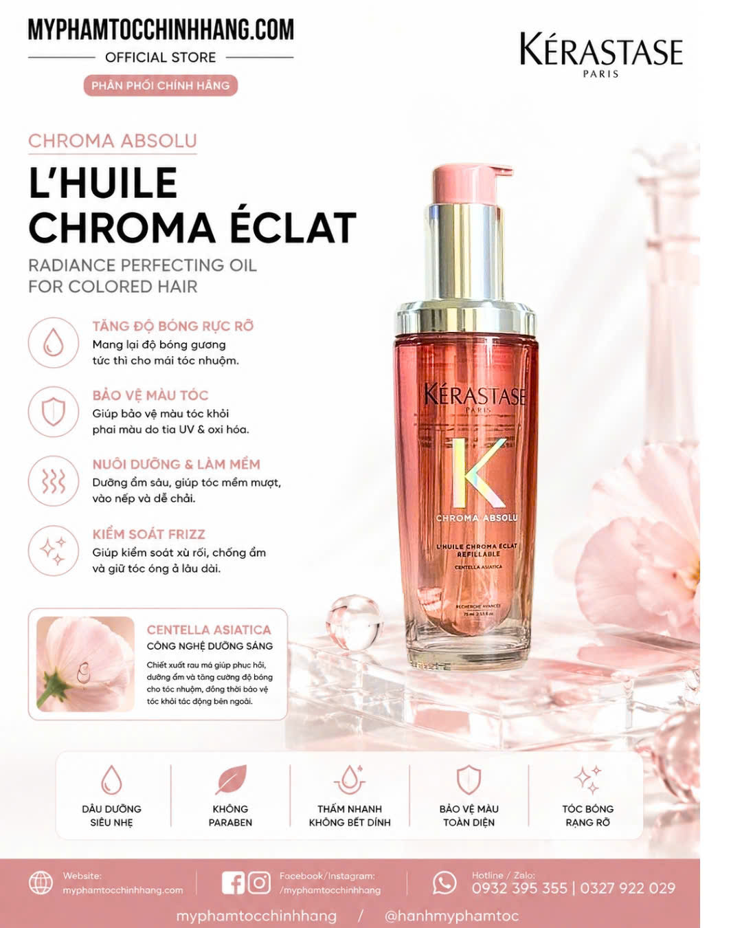 TINH DẦU KERASTASE CHROMA ABSOLU DƯỠNG MÀU 75ML