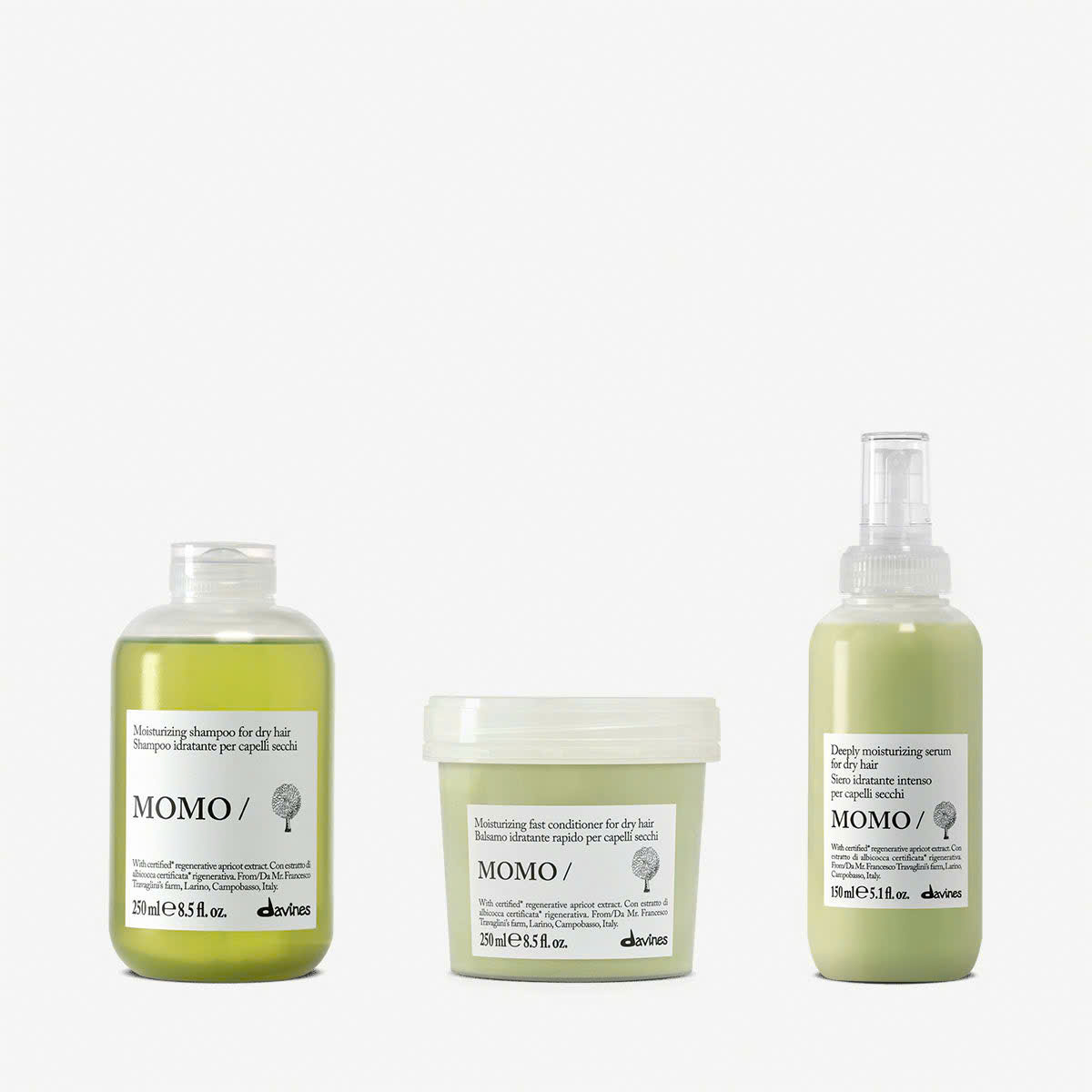 Dầu gội xả Davines MOMO cung cấp độ ẩm cho tóc khô, thiếu ẩm 250ml