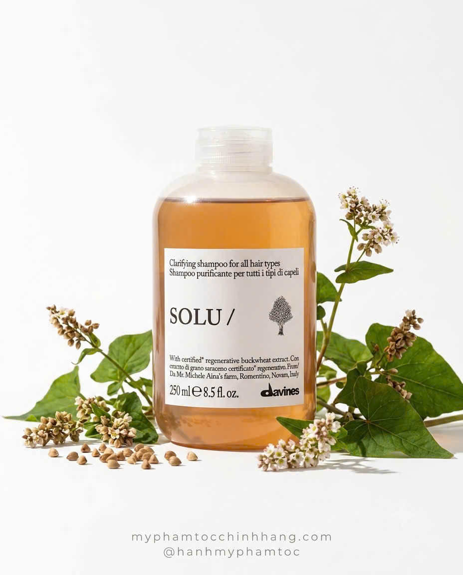 Dầu gội Davines SOLU làm sạch sâu cho da đầu và tóc Davines SOLU Shampoo – Deep Cleansing Shampoo with Buckwheat Extract) 250ml