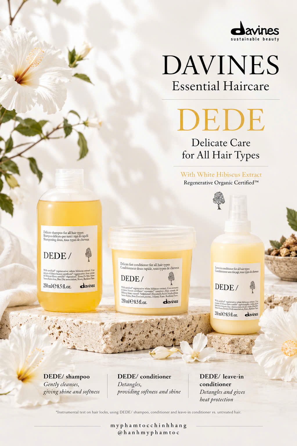 Dầu gội xả Davines DEDE làm sạch dịu nhẹ hàng ngày 250ml