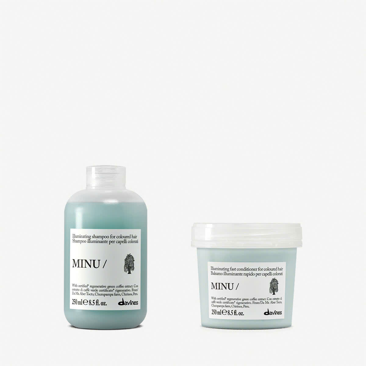 Bộ sản phẩm DAVINES MINU gồm dầu gội, dầu xả và hấp – chuyên dùng cho tóc nhuộm