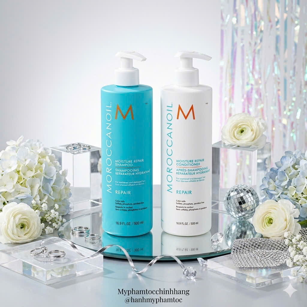 Dầu Gội & Dầu Xả Phục Hồi Moroccanoil Moisture Repair Shampoo & Conditioner