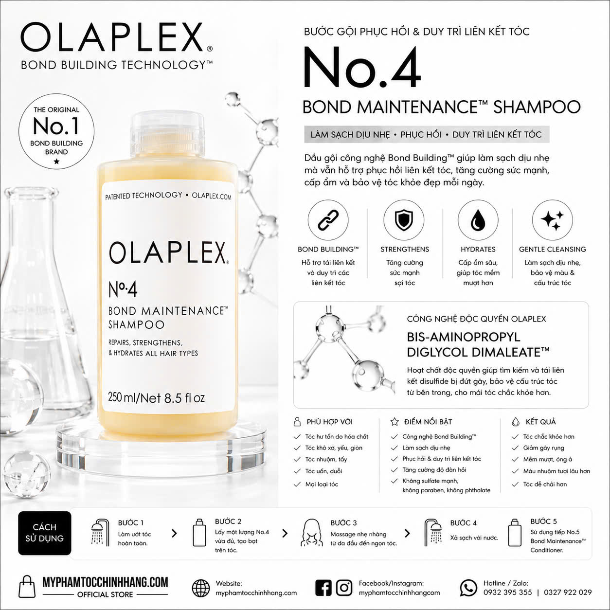 Bộ đôi dầu gội OLAPLEX No.4 và dầu xả OLAPLEX No.5