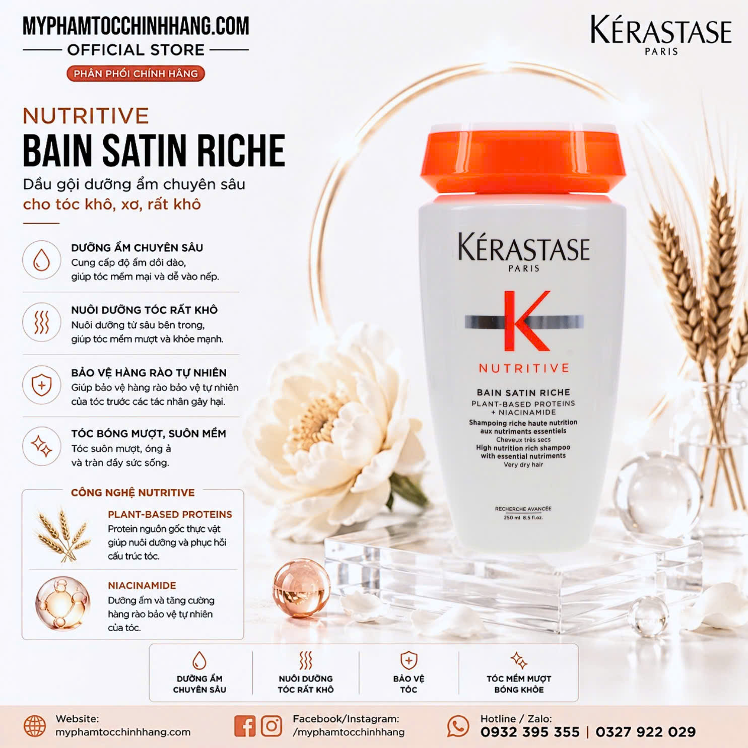 Dầu gội – dầu xả Kérastase Nutritive BAIN SATIN RICHE