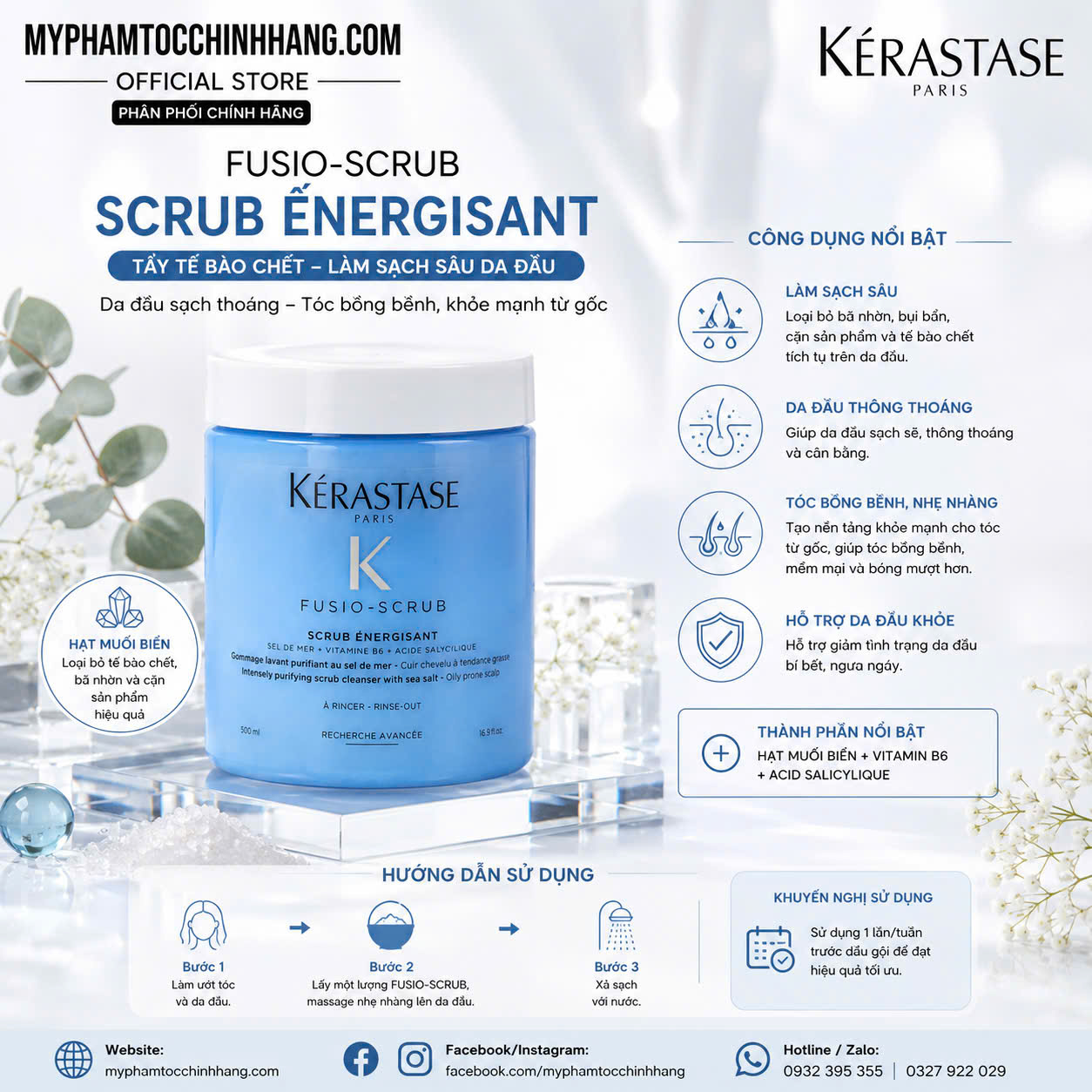 Kem Tẩy Tế Bào Chết Làm Sạch Sâu Da Đầu Dầu Kérastase Scrub Énergisant