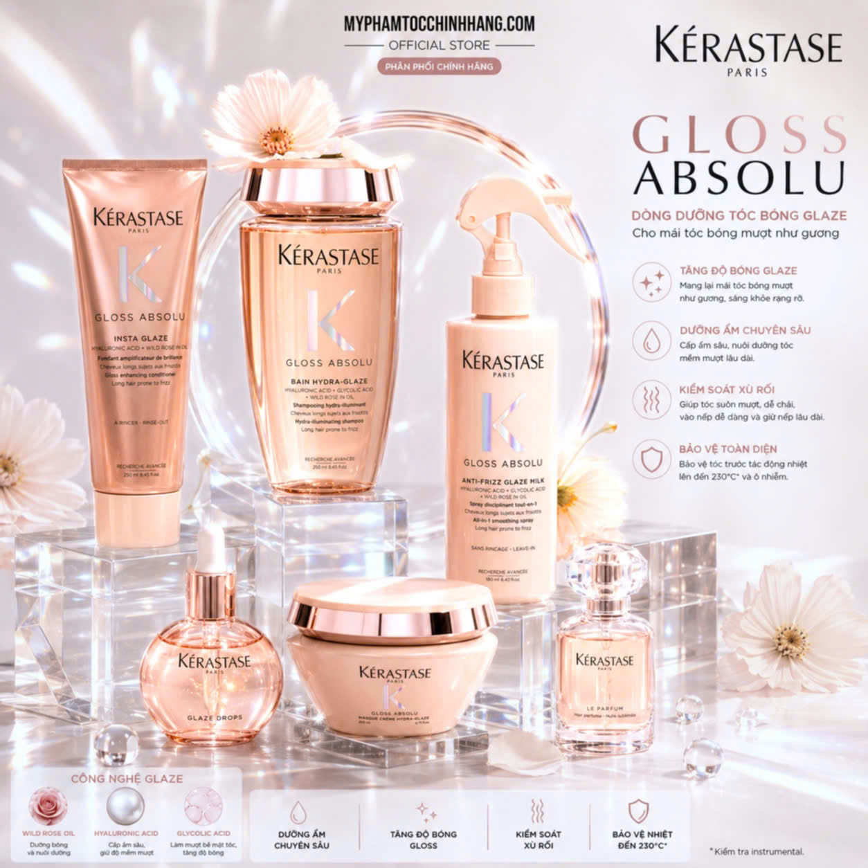 DẦU GỘI XẢ KERASTASE GLOSS ABSOLU DƯỠNG ẨM BÓNG MƯỢT CHO TÓC DẦU 250ML 500ml 1000ml