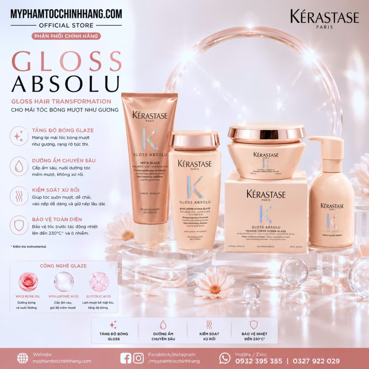 KÉRASTASE GLOSS ABSOLU CRÈME HYDRA-GLAZE | DÒNG KEM GỘI MỚI CHO TÓC DÀY XƠ RỐI, KHÓ VÀO NẾP