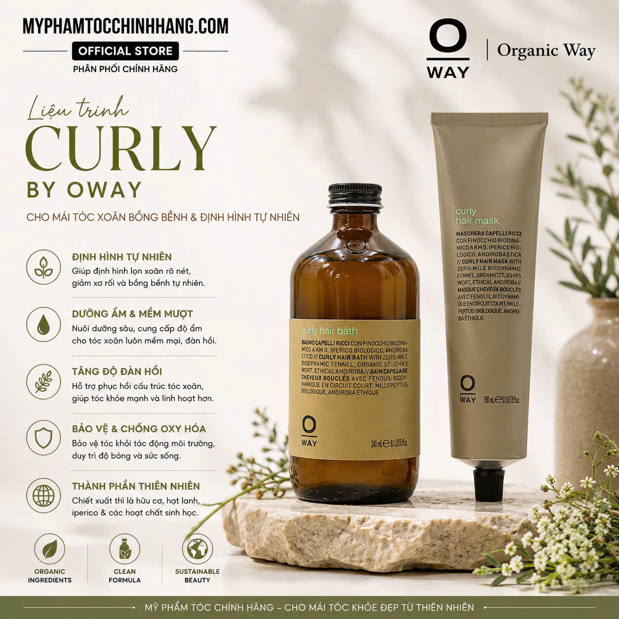 Dầu Gội Cho Tóc Uốn – Xoăn Tự Nhiên Oway Curly Hair Bath