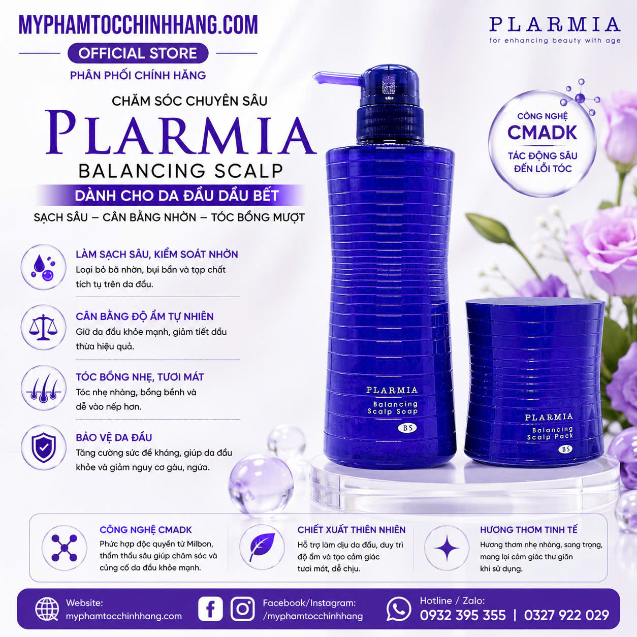 Dầu Gội Milbon Plarmia Balancing Scalp Soap +Kem Xả Milbon Plarmia Balancing Scalp Pack