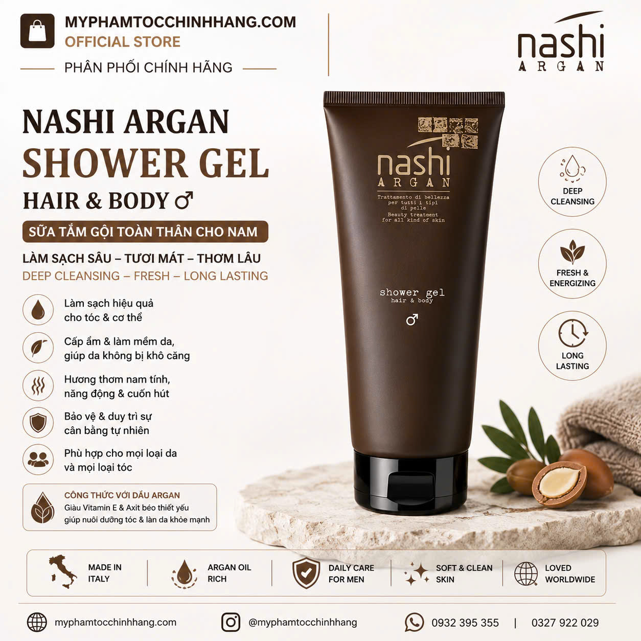 Tắm gội toàn thân Nashi Argan Shower Gel 200ml
