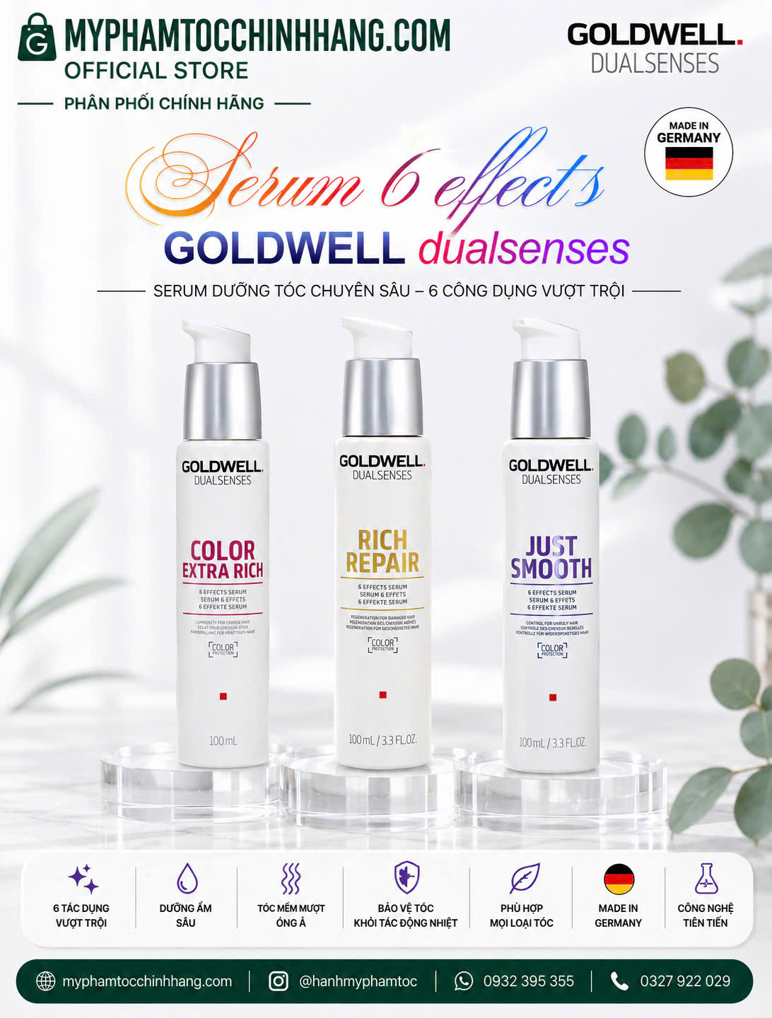 Dưỡng tóc Goldwell 6 tác động Dualsenses 6 Effects Serum 100ml