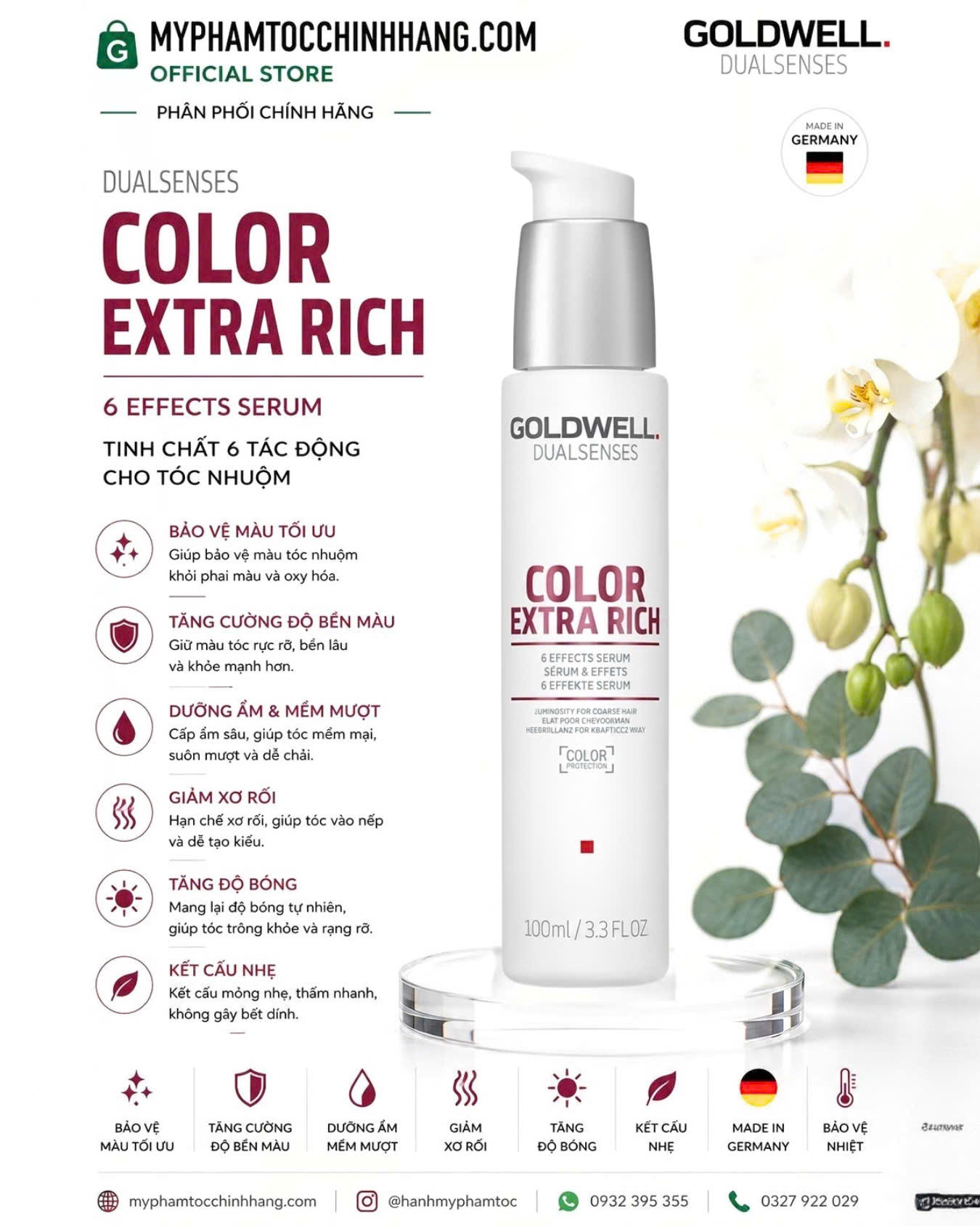 Dưỡng tóc Goldwell 6 tác động Dualsenses 6 Effects Serum 100ml