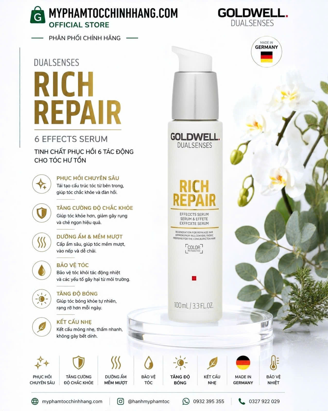 Dưỡng tóc Goldwell 6 tác động Dualsenses 6 Effects Serum 100ml