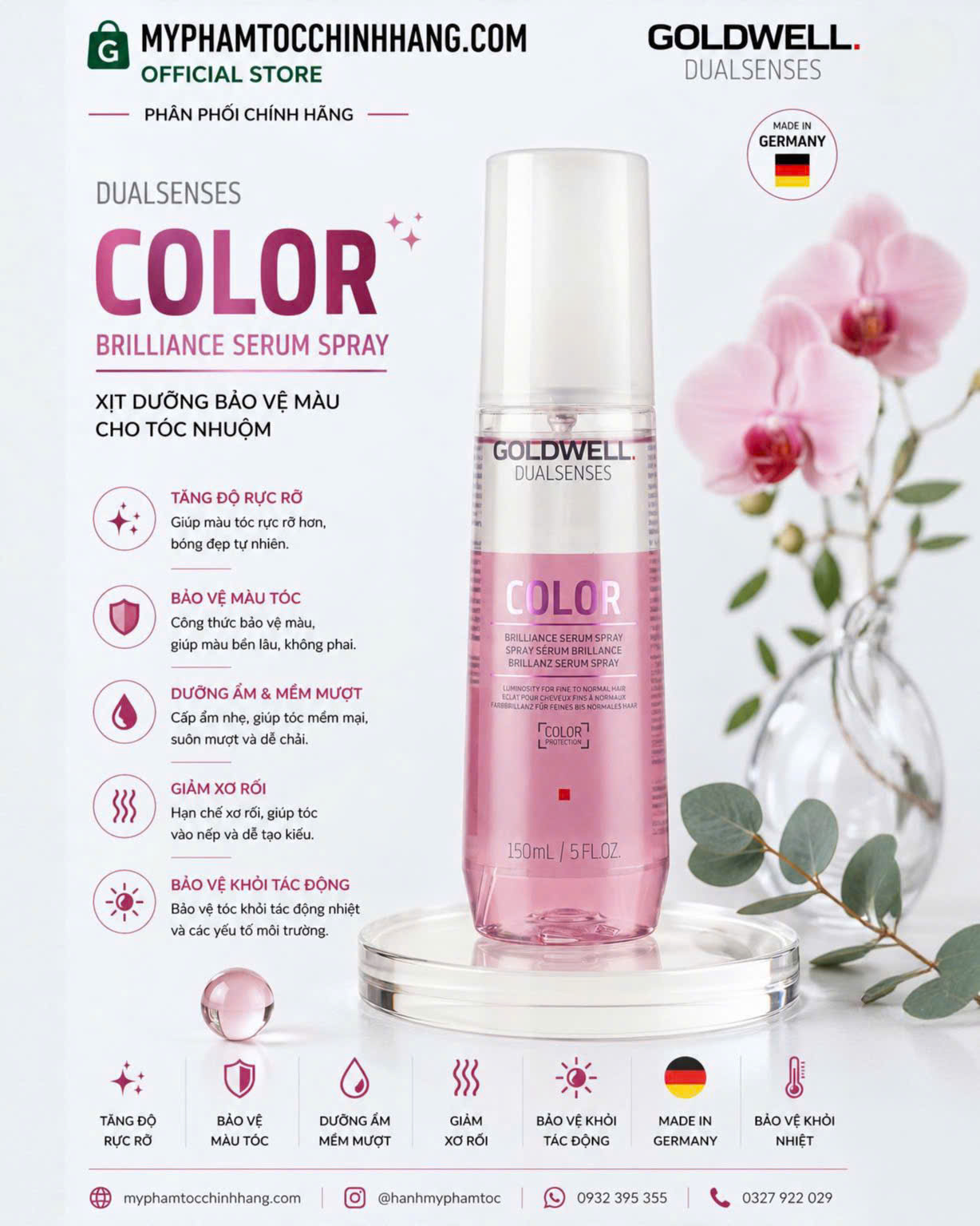 Xịt dưỡng tóc Goldwell Dualsenses Leave-In Serum Spray 150ml