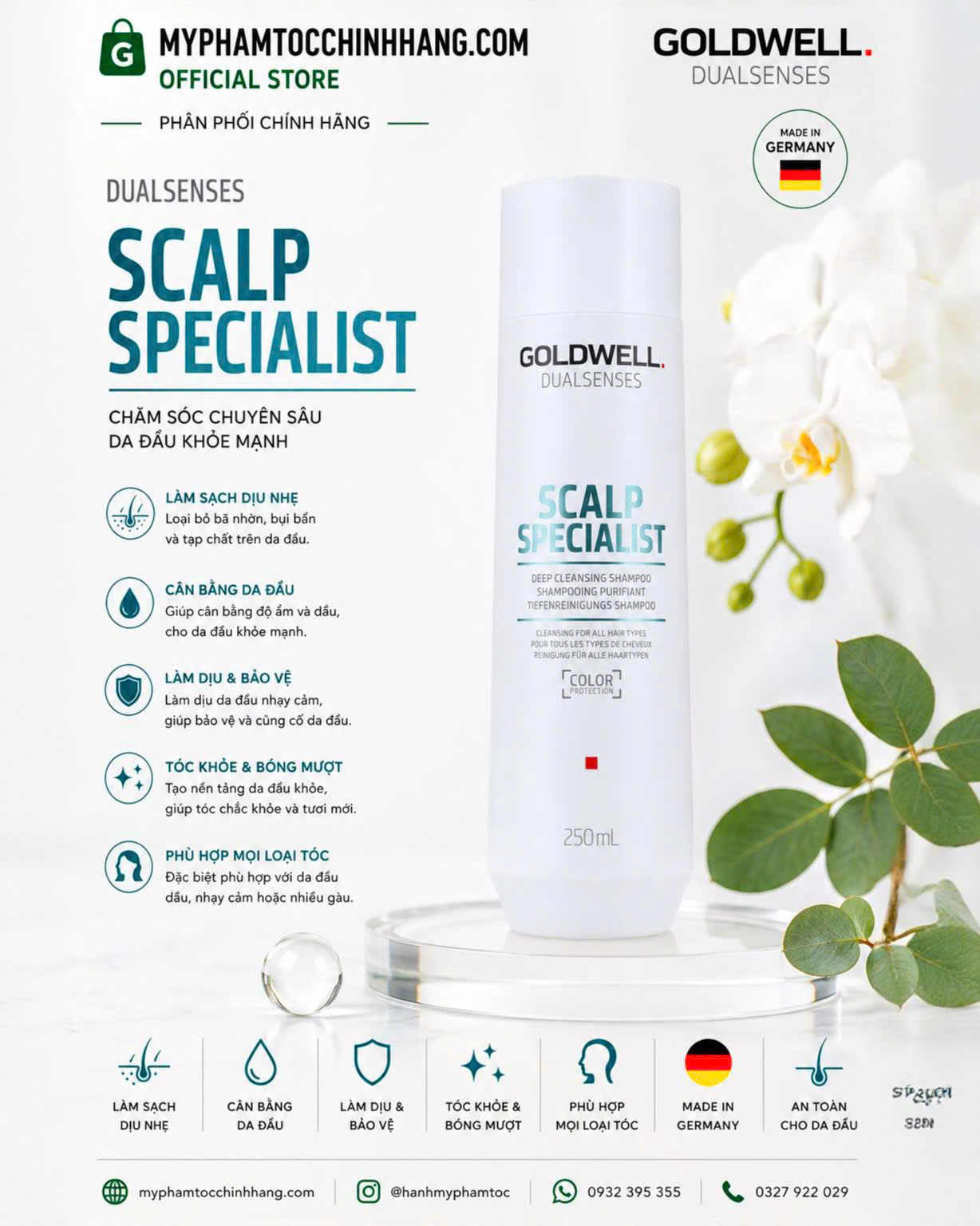 Dầu Gội Goldwell Dualsenses Scalp Specialist Deep Cleansing Shampoo 250ml