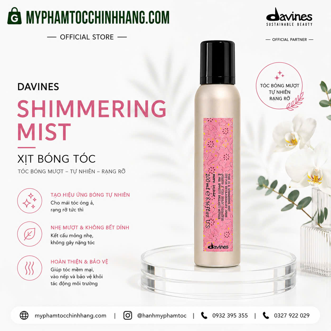 Xịt bóng tóc Davines More Inside Shimmering Mist 200ml