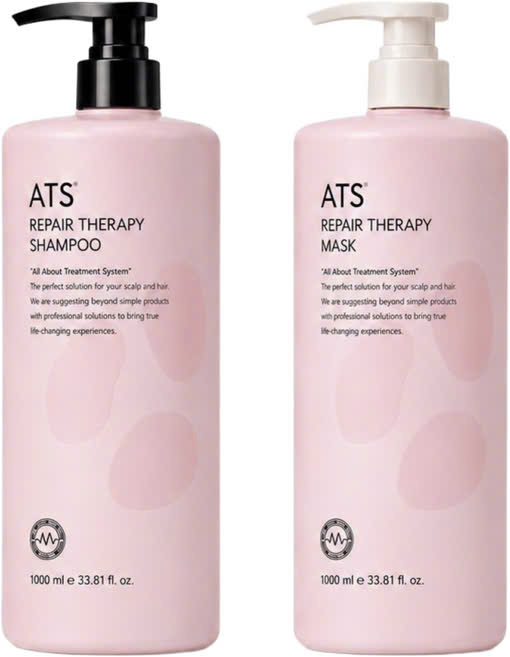 Dầu gội phục hồi tóc uốn ATS + xả phục hồi tóc uốn ATS (ATS Perm Repair Shampoo + ATS Perm Repair Treatment (Mask)