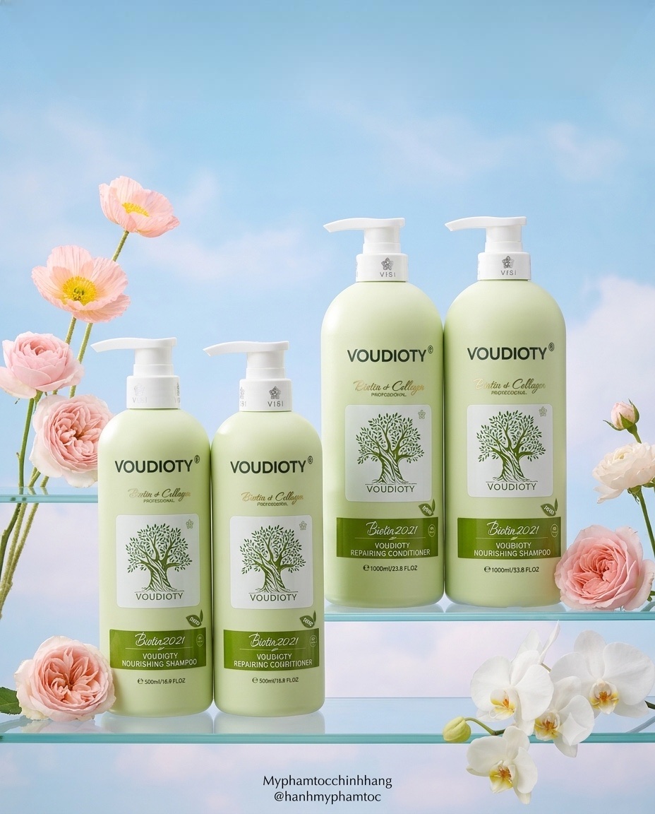 DẦU GỘI XẢ BIOTIN COLLAGEN XANH KIỀM DẦU MƯỢT TÓC (MẪU TRÒN MỚI) 500ML - 1000ML