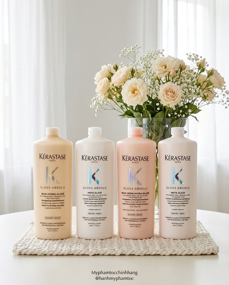 KÉRASTASE GLOSS ABSOLU CRÈME HYDRA-GLAZE | DÒNG KEM GỘI MỚI CHO TÓC DÀY XƠ RỐI, KHÓ VÀO NẾP