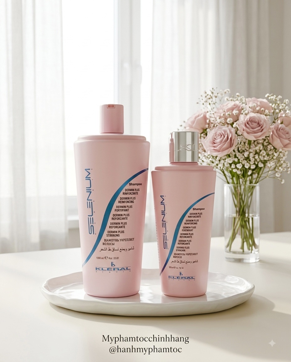 Dầu gội chống rụng tóc KLERAL Dermin Plus Reinforcing Shampoo tăng cường sợi tóc