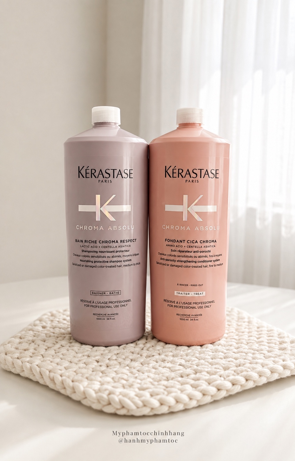 Dầu gội xả, măt nạ cho tóc nhuộm Kerastase Chroma Absolu Bain Riche Chroma Respect 250ml 200ml 1000ml