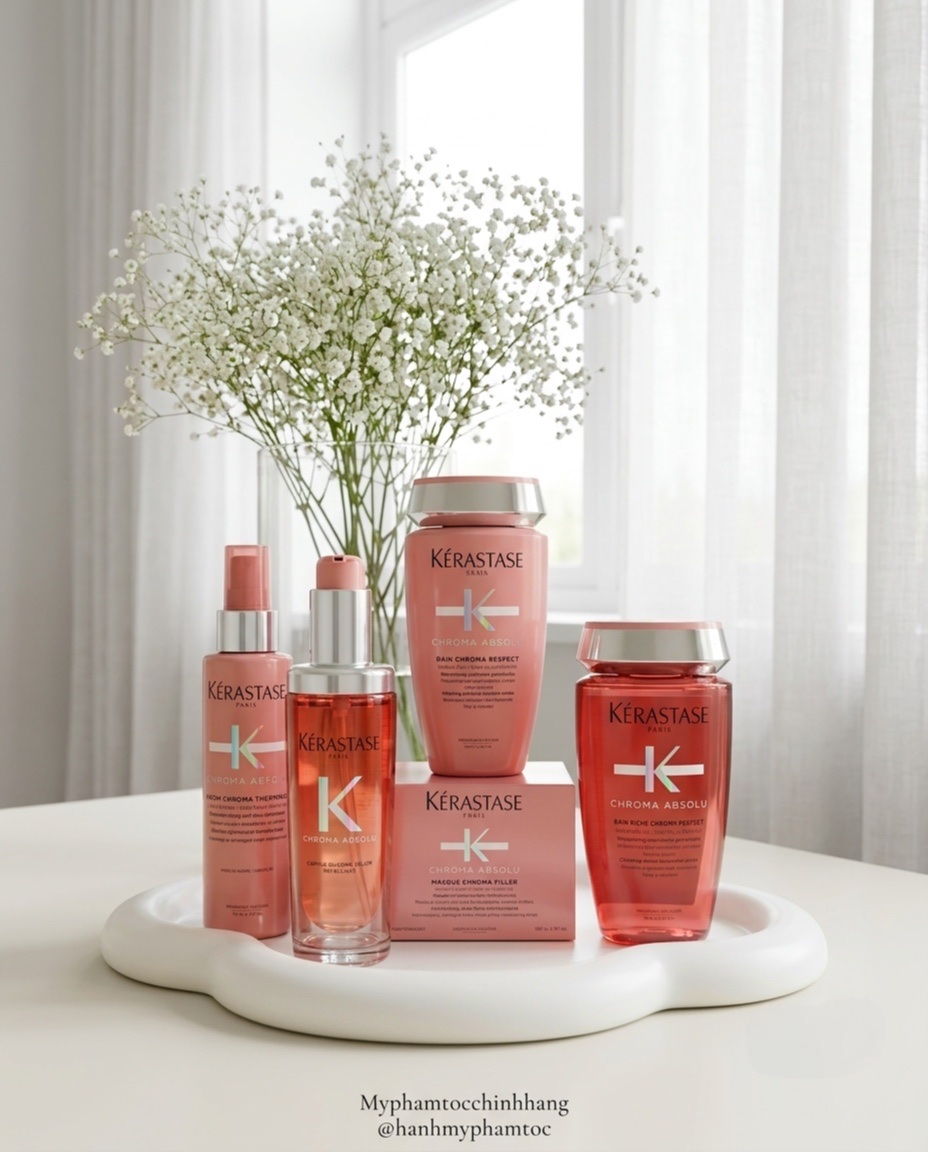 Dầu gội xả, măt nạ cho tóc nhuộm Kerastase Chroma Absolu Bain Riche Chroma Respect 250ml 200ml 1000ml