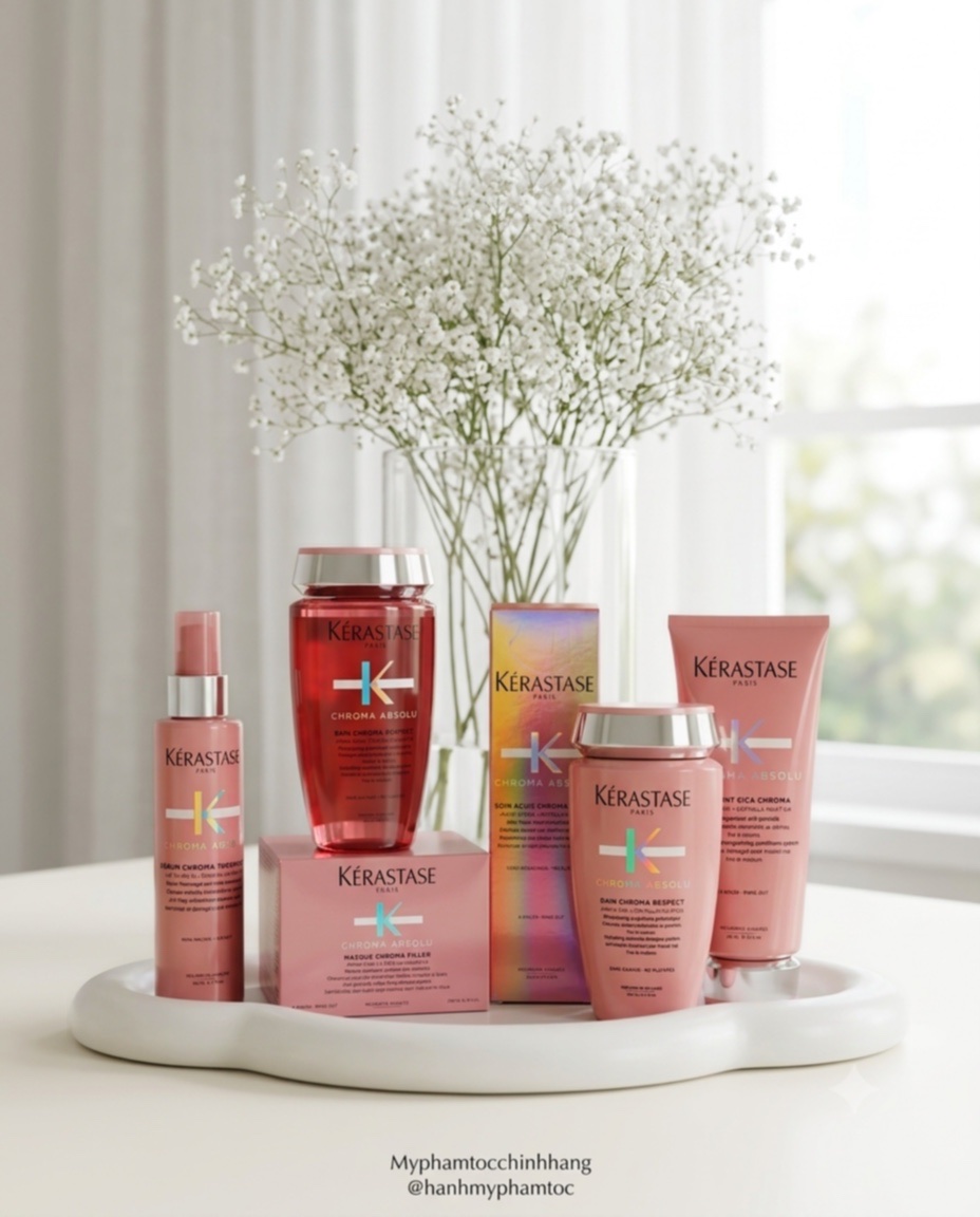 Dầu gội xả, măt nạ cho tóc nhuộm Kerastase Chroma Absolu Bain Riche Chroma Respect 250ml 200ml 1000ml