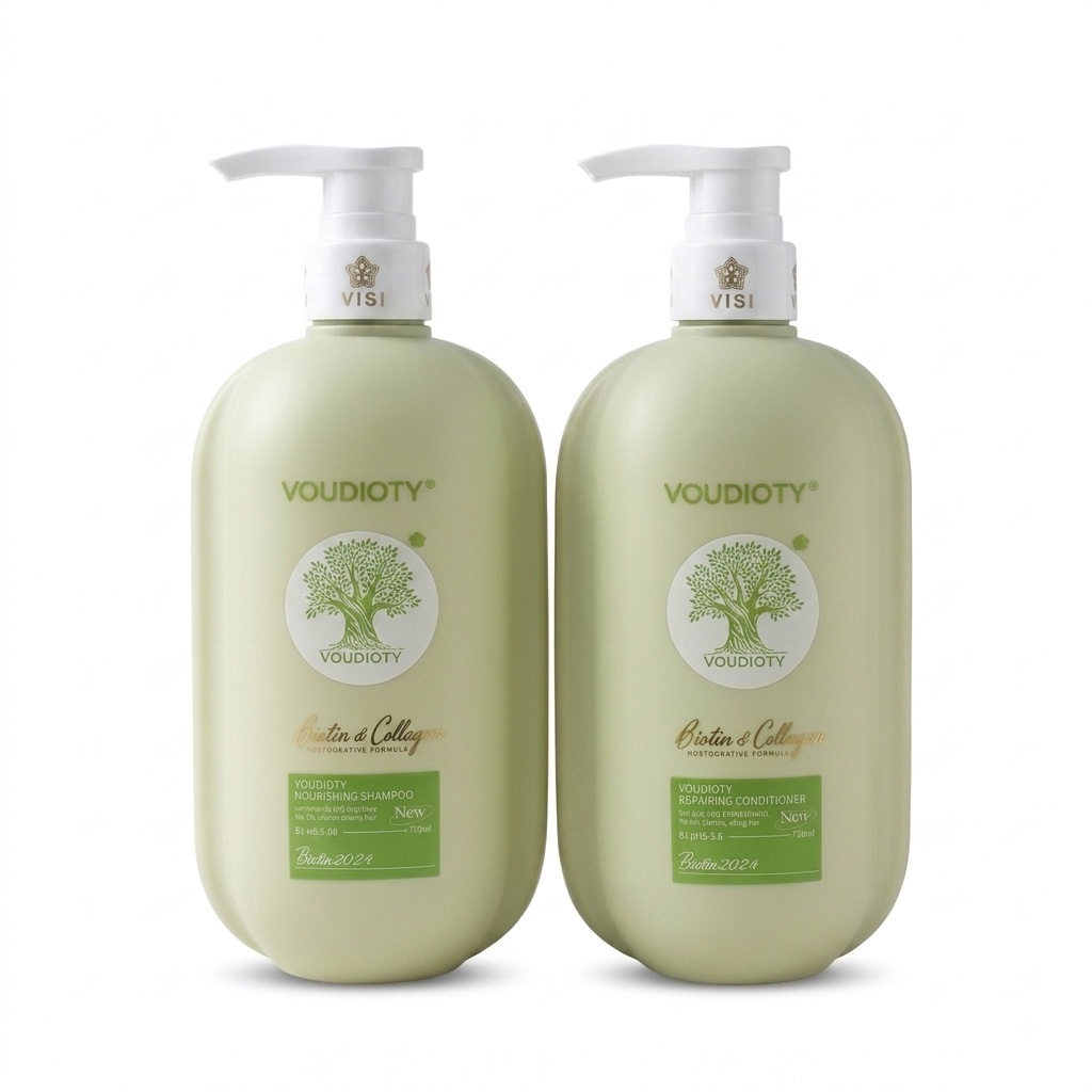 DẦU GỘI XẢ BIOTIN COLLAGEN VOUDIOTY ( CHAI DẸT 2024) XANH KIỀM DẦU MƯỢT TÓC 500ml/ 1000ML