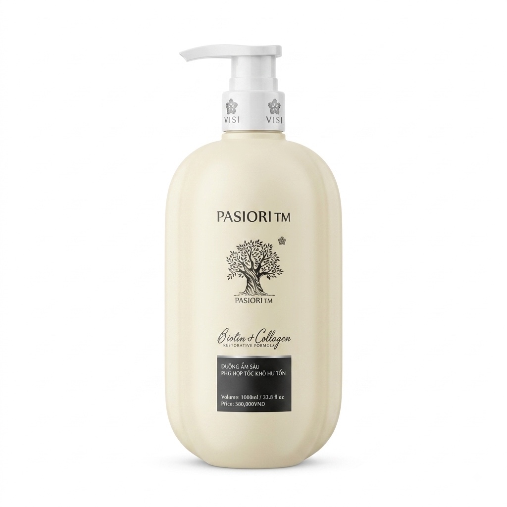 DẦU GỘI XẢ PASIORI  BIOTIN ( CHAI DẸT) 2024 COLLAGEN TRẮNG PHỤC HỒI 500ml/ 1000ML