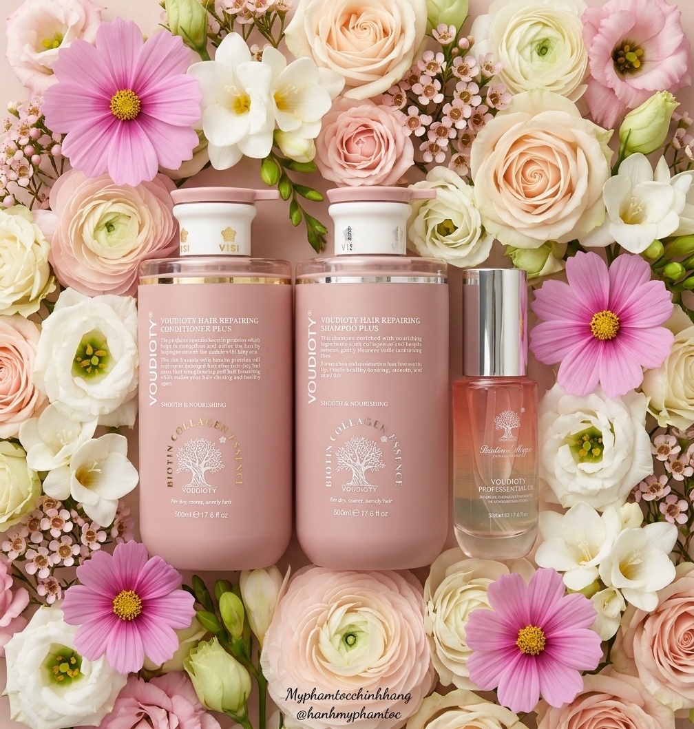 Dầu Gội Xả, Hấp, Dầu Dưỡng Tóc Biotin Collagen hồng Essence Pink 500ml 2026 MỚI