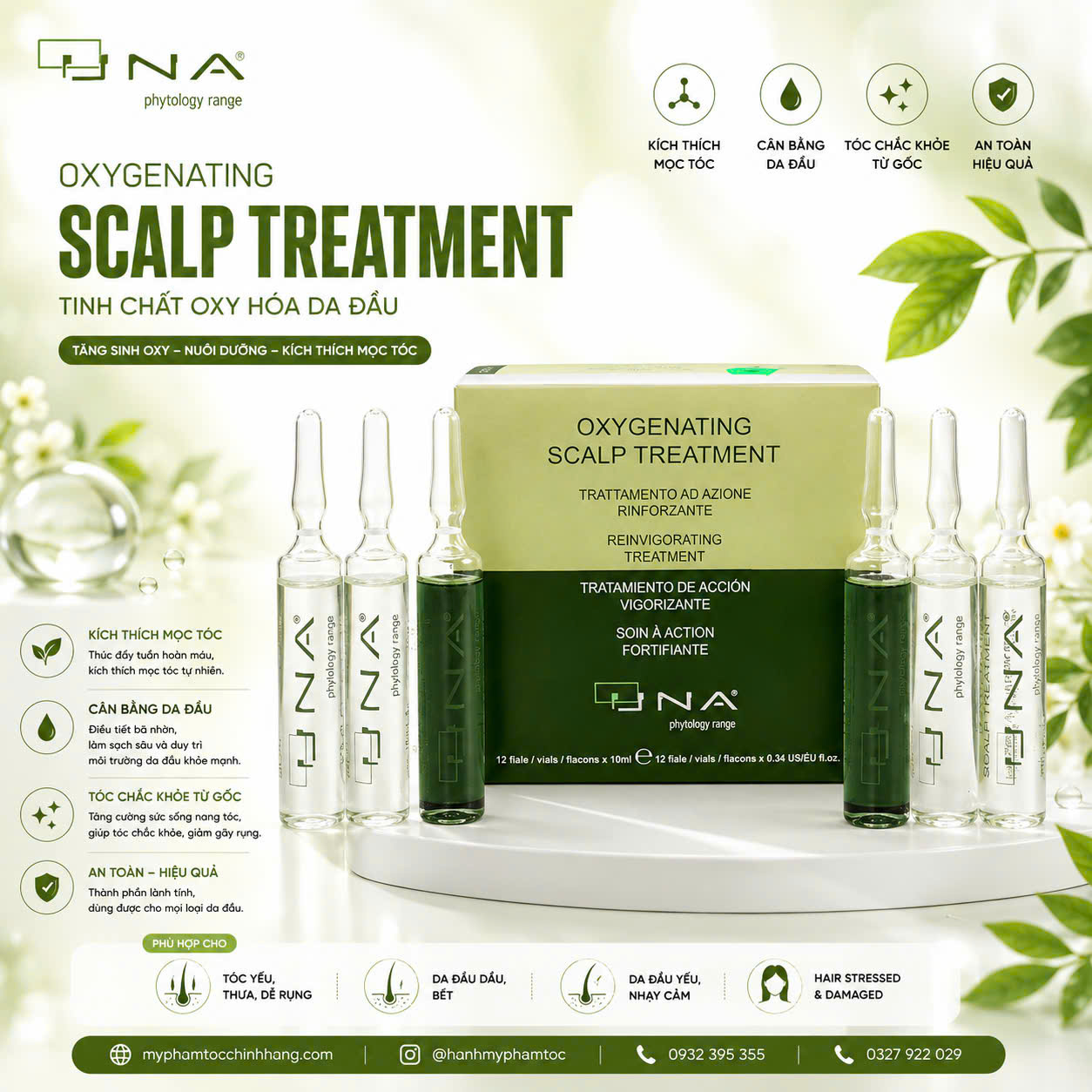Tinh chất giảm rụng tóc Una oxygenating sclap treatmen 90ml
