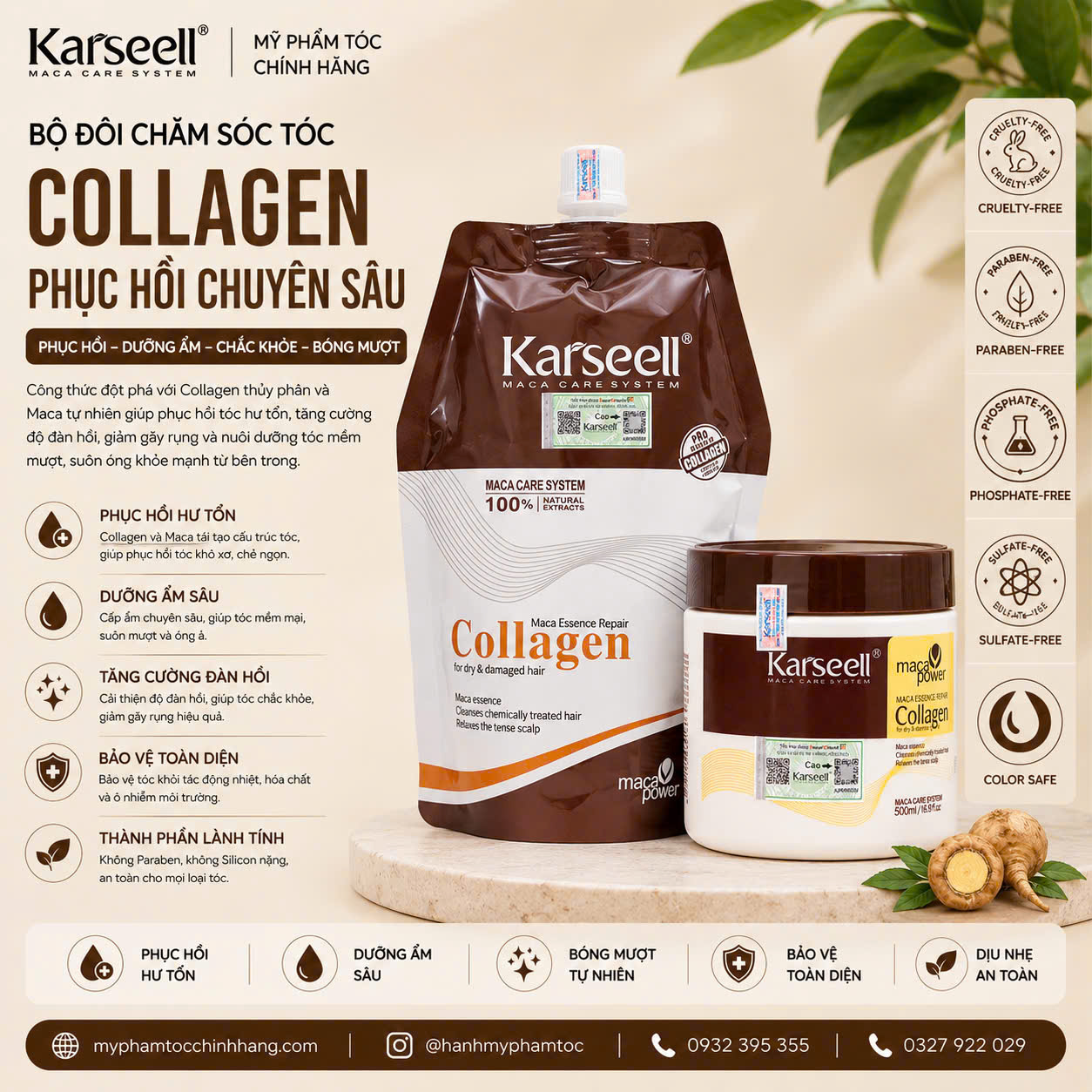 DẦU HẤP TÓC KARSEELL MACA COLLAGEN SIÊU MỀM MƯỢT TÓC 100ML 500ML (DẠNG HŨ VÀ DẠNG TÚI)