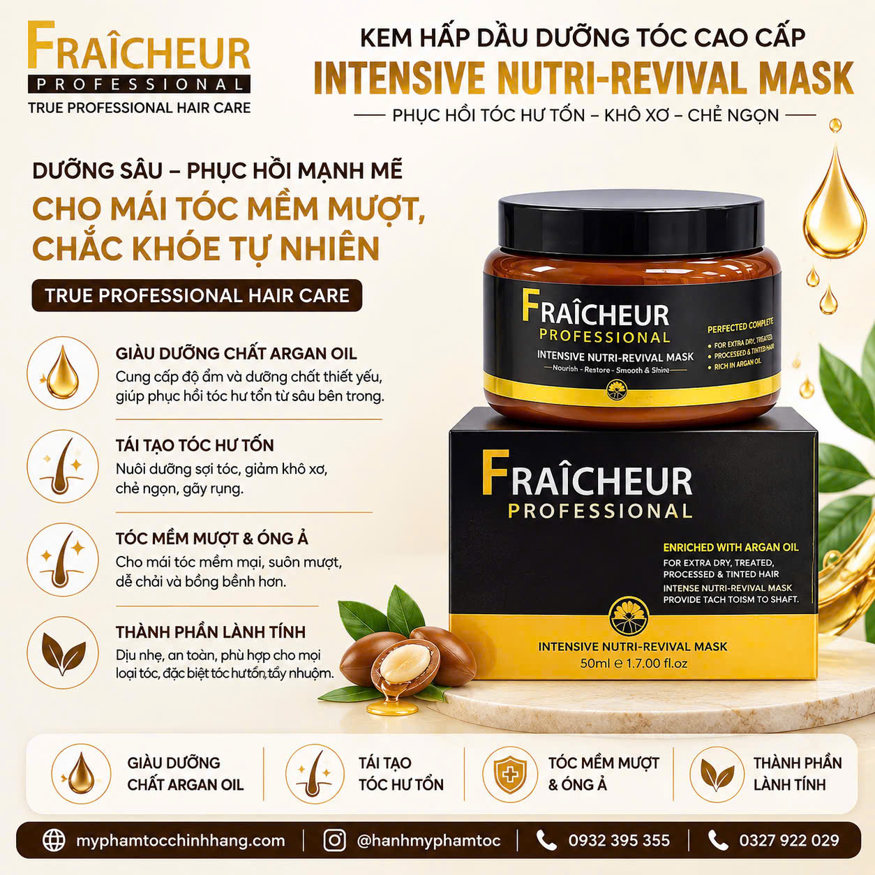 Hấp Chuyên Sâu Phục Hồi Fraicheur Intensive Hair Mask 500ml