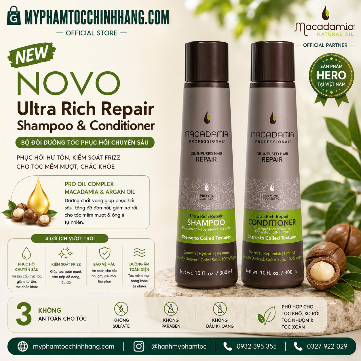 Dầu gội xả siêu mượt Macadamia Ultra Rich Moisture 300ml/ 1000ml