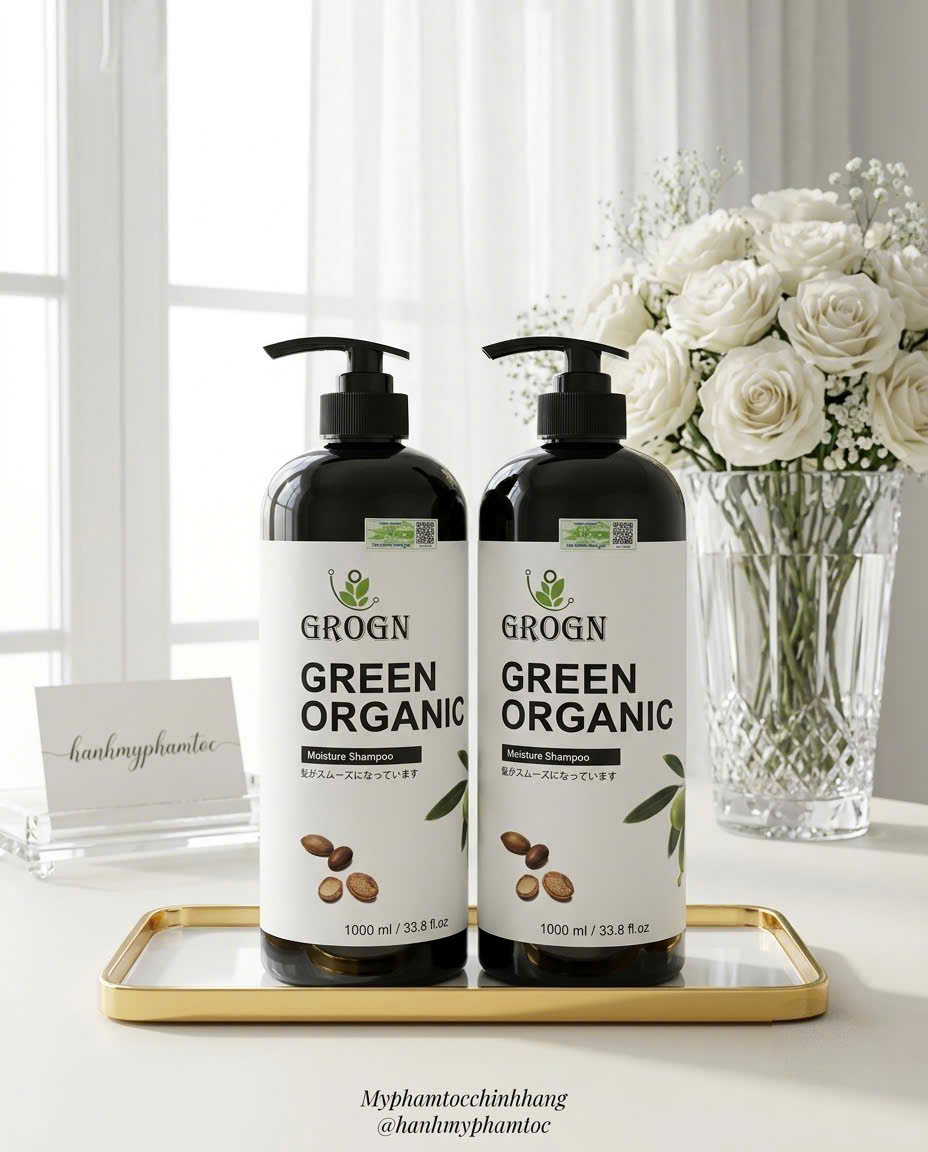 Dầu gội xả siêu mượt phục hồi GROGN Green Organic hương nước hoa 500ml 1000ml ( mẫu mới)