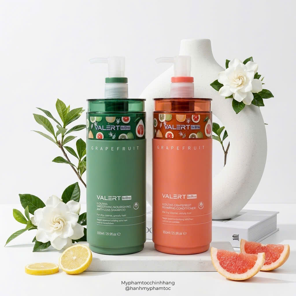 Cặp Gội Xả Bưởi Valert Grapefruit Mẫu Mới 2025 850ml