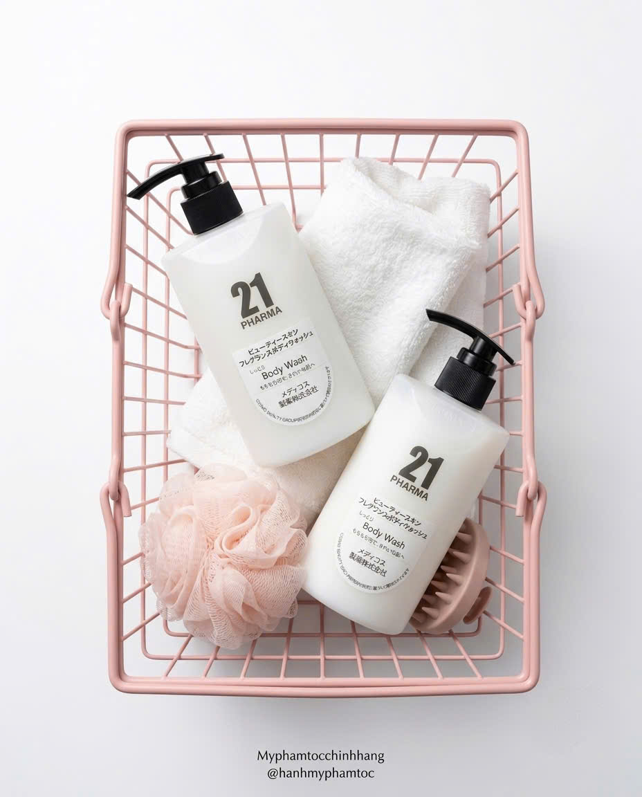 Sữa Tắm 21 Pharma Body Wash Dưỡng Sáng Da Nhật Bản 500ml | Làm Sạch, Dưỡng Ẩm, Mềm Mịn