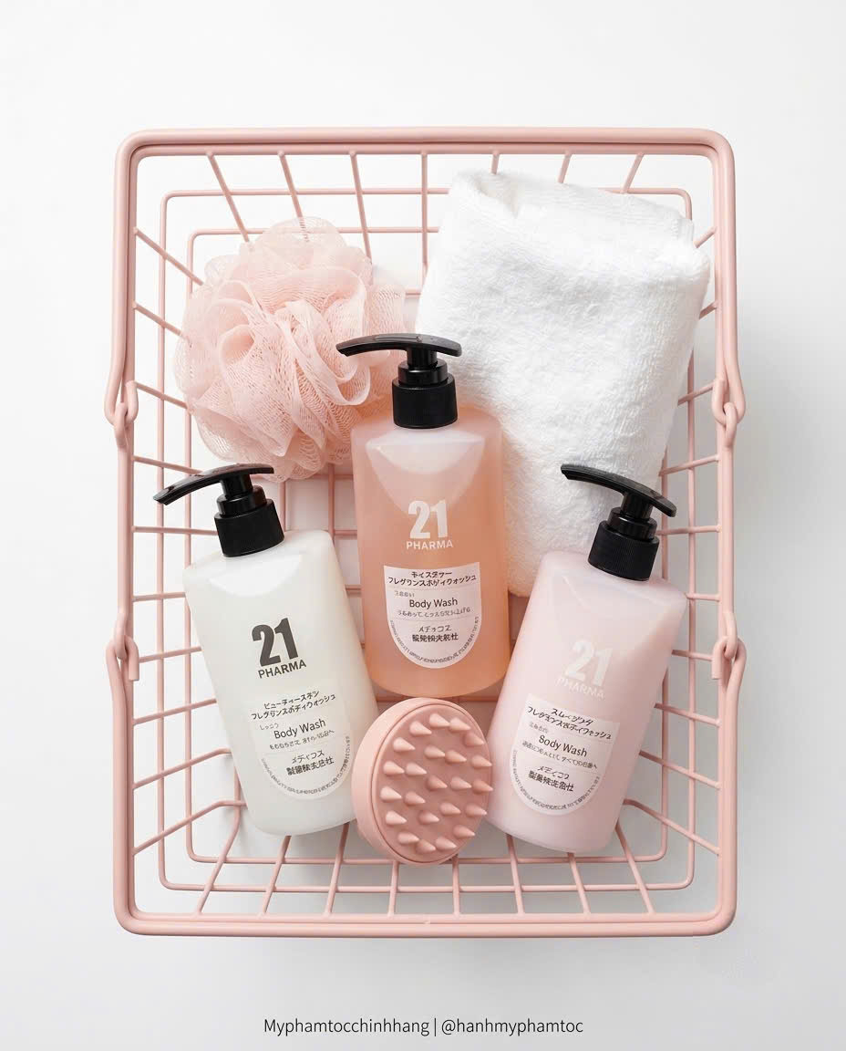 Sữa Tắm 21 Pharma Body Wash Dưỡng Sáng Da Nhật Bản 500ml | Làm Sạch, Dưỡng Ẩm, Mềm Mịn