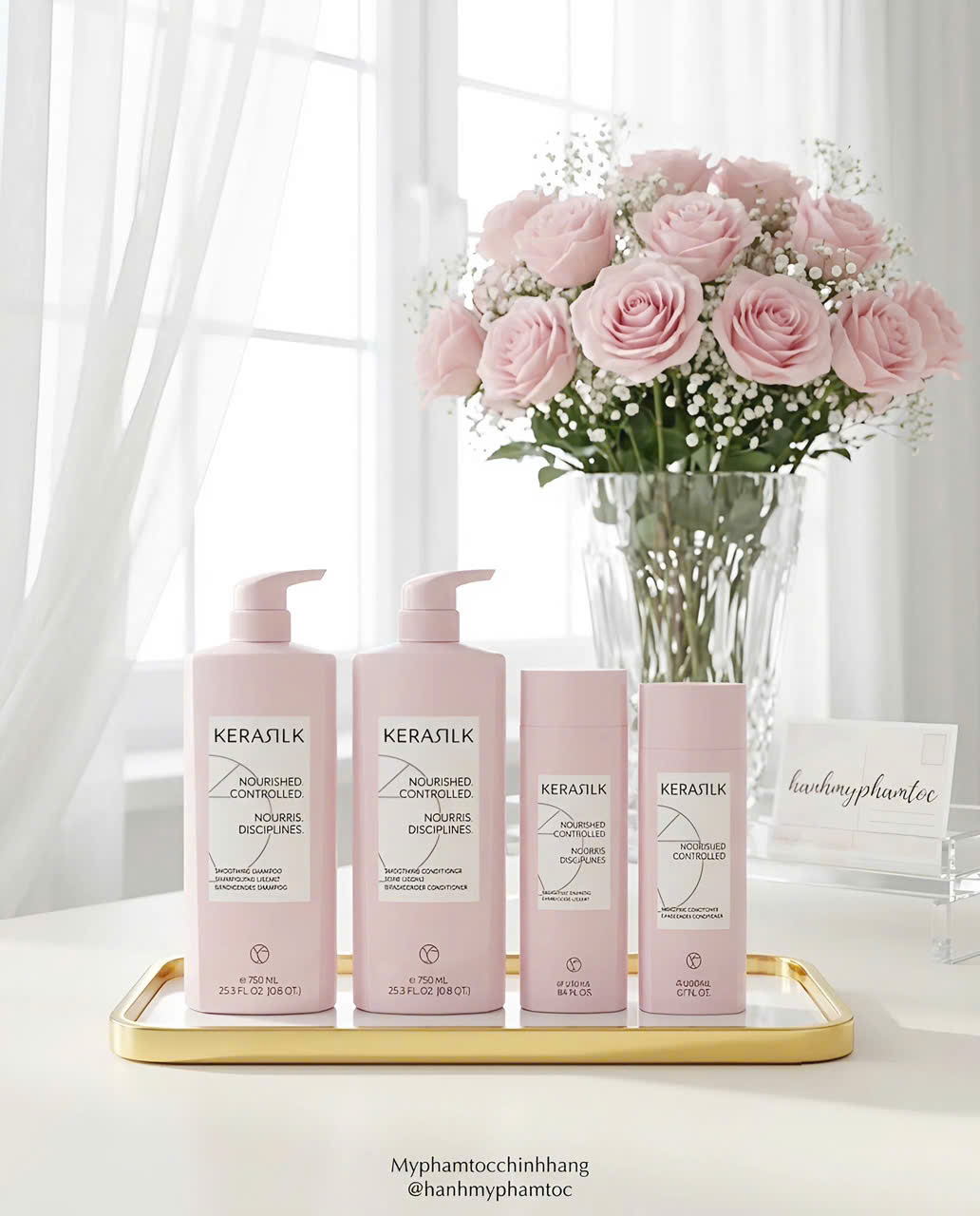 Dầu gội và dầu xả làm mượt tóc Kerasilk Smoothing Shampoo & Conditioner
