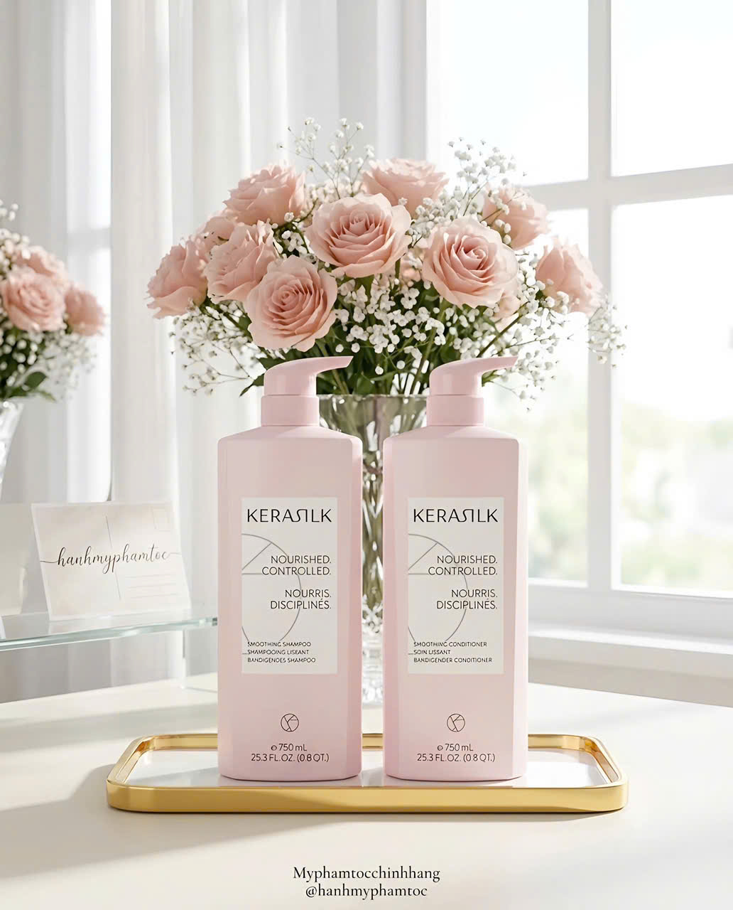 Dầu gội và dầu xả làm mượt tóc Kerasilk Smoothing Shampoo & Conditioner